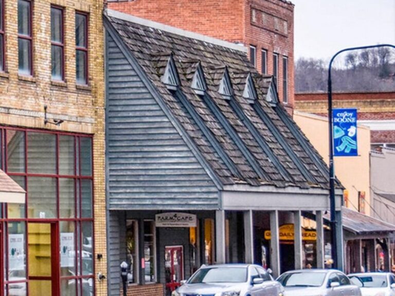 Historic storefronts on King Street in Boone