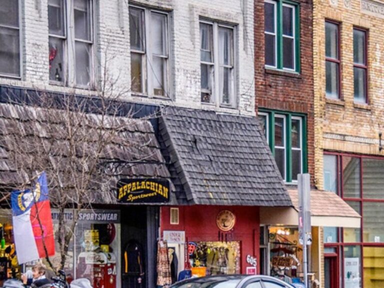 Shops on King Street in downtown Boone